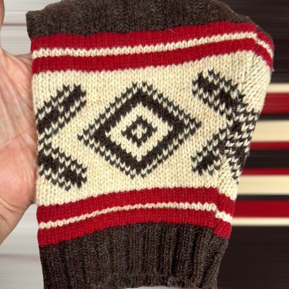 Pepe Jeans London Unisex Brown Wool Blend Collared Cable Knit Sweater M-L - Picture 3 of 14